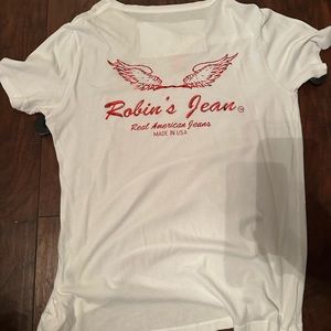 Robin’s jean shirt‎ size 3xl all white with red wings